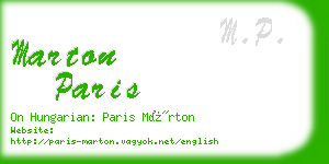 marton paris business card